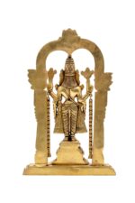 Brass Superfine Tirupati Balaji Idol – with Frame – Detailed Carving – 14 Inch - Image 5