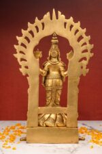 Brass Superfine Tirupati Balaji Idol – with Frame – On Turtle Base – 17 Inch - Image 3