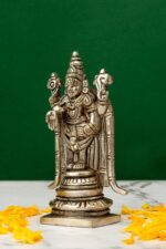 Brass Silver-Coated Superfine Tirupati Balaji Idol- 4.75 Inches - Image 2