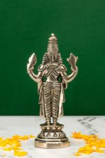 Brass Silver-Coated Superfine Tirupati Balaji Idol- 5.5 Inches - Image 3