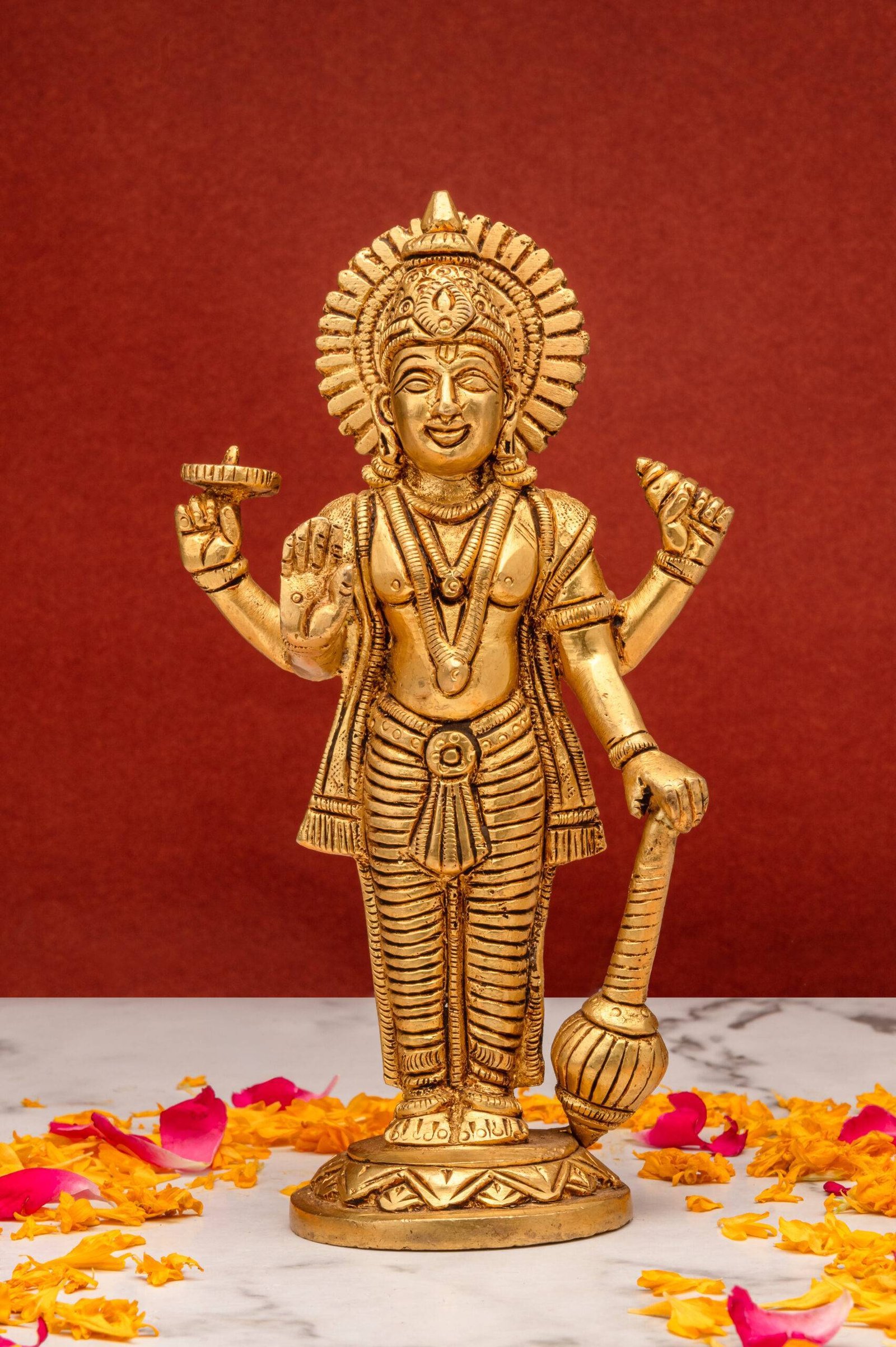 brass-Vishnu-293-8-scaled-1.jpg Brass Superfine Lord Vishnu Idol – Standing – 7 Inch - Image 1