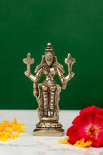 Brass Silver-Coated Superfine Standing Lord Vishnu Idol- 4.35 Inches - Image 3