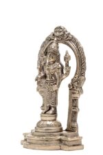 Brass Silver-Coated Superfine Standing Lord Vishnu Idol – With Frame – 6.70 Inches - Image 7