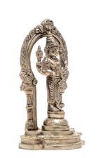 Brass Silver-Coated Superfine Standing Lord Vishnu Idol – With Frame – 6.70 Inches - Image 6