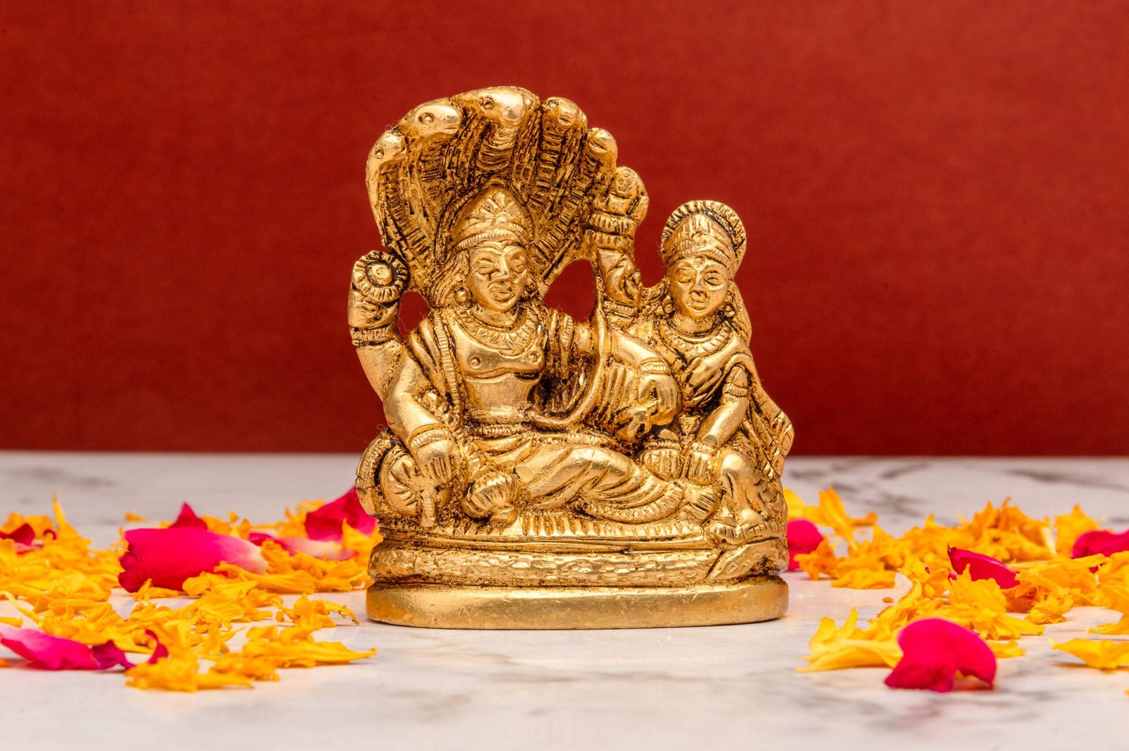 brass-Vishnu-Laxmi-296-8-scaled-1.jpg Brass Superfine Vishnu Laxmi Idol – With Sheshnag – 3 Inch - Image 1