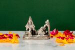 Brass Silver-Coated Superfine Vishnu Laxmi Idol on Sheshnag – Miniature – 2 Inches - Image 3