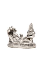 Brass Silver-Coated Superfine Vishnu Laxmi Idol on Sheshnag – Miniature – 2 Inches - Image 10