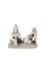 Brass Silver-Coated Superfine Vishnu Laxmi Idol on Sheshnag – Miniature – 2 Inches - Image 8