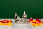 Brass Silver-Coated Superfine Vishnu Laxmi Idol on Sheshnag – Miniature – 2 Inches