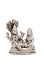 Brass Silver-Coated Superfine Vishnu Laxmi Idol on Sheshnag – 3.15 Inches - Image 8