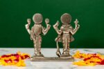 Brass Silver-Coated Superfine Standing Vishnu Laxmi Idol – 3.75 Inches - Image 3