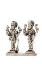 Brass Silver-Coated Superfine Standing Vishnu Laxmi Idol – 3.75 Inches - Image 5
