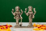 Brass Silver-Coated Superfine Standing Vishnu Laxmi Idol – 3.75 Inches