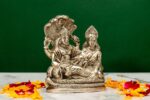 Brass Silver-Coated Superfine Vishnu Laxmi Idol on Sheshnag – 4.75 Inches - Image 4