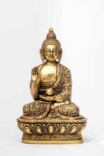 Brass Buddha Statue – Abhaya Mudra – Detailed Carving – 6.5 Inch - Image 6