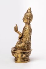 Brass Buddha Statue – Abhaya Mudra – Detailed Carving – 6.5 Inch - Image 5