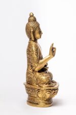 Brass Buddha Statue – Abhaya Mudra – Detailed Carving – 6.5 Inch - Image 4