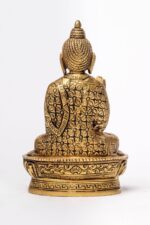 Brass Buddha Statue – Abhaya Mudra – Detailed Carving – 6.5 Inch - Image 3