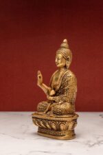 Brass Buddha Statue – Abhaya Mudra – Detailed Carving – 6.5 Inch - Image 8