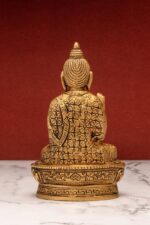 Brass Buddha Statue – Abhaya Mudra – Detailed Carving – 6.5 Inch - Image 7