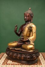 Brass Buddha Statue – With Base – Abhaya Mudra – 13 Inch - Image 8