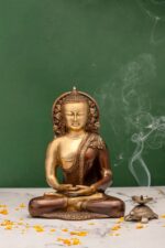 Brass Buddha Idol – Dhyan Mudra – 10 Inch