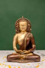 Brass Buddha Idol – Dhyan Mudra – 10 Inch - Image 2