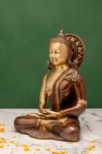 Brass Buddha Idol – Dhyan Mudra – 10 Inch - Image 8