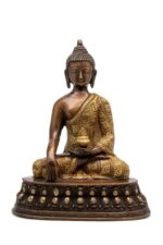Brass Buddha Idol – With Base – Bhumisparsha Mudra – 11 Inch - Image 6