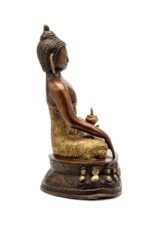 Brass Buddha Idol – With Base – Bhumisparsha Mudra – 11 Inch - Image 5