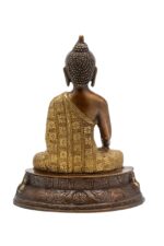 Brass Buddha Idol – With Base – Bhumisparsha Mudra – 11 Inch - Image 4