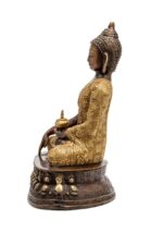 Brass Buddha Idol – With Base – Bhumisparsha Mudra – 11 Inch - Image 3
