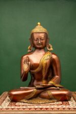 Brass Buddha Statue – Abhaya Mudra – 13 Inch - Image 2