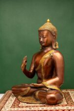 Brass Buddha Statue – Abhaya Mudra – 13 Inch - Image 7