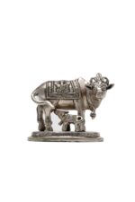 Brass Superfine Holy Cow with Calf Idol – Ganesh Laxmi Carved – 5.5 Inch - Image 8