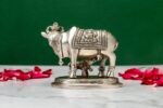 Brass Superfine Holy Cow with Calf Idol – Ganesh Laxmi Carved – 5.5 Inch - Image 3