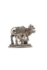 Brass Superfine Holy Cow with Calf Idol – Ganesh Laxmi Carved – 5.5 Inch - Image 6