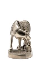 Brass Silver Coated Superfine Holy Cow with Calf – Ganesh Laxmi Carved – 9.5 Inch - Image 9