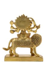 Superfine Brass Maa Durga Idol on Lion – Ashtabhuja – 7.5 Inch - Image 4