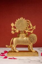 Superfine Brass Maa Durga Idol on Lion – Ashtabhuja – 7.5 Inch - Image 7
