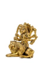 Superfine Brass Maa Durga Idol on Lion – Ashtabhuja – 4.75 Inch - Image 6