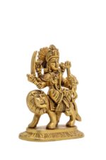 Superfine Brass Maa Durga Idol on Lion – Ashtabhuja – 5 Inch - Image 6