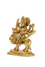 Superfine Brass Maa Durga Idol on Lion – Ashtabhuja – 5 Inch - Image 5