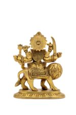 Superfine Brass Maa Durga Idol on Lion – Ashtabhuja – 5 Inch - Image 4