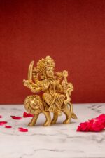 Superfine Goddess Brass Durga Idol on Lion – Ashtabhuja – 4’2″ Inch - Image 7