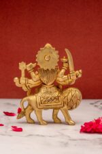 Superfine Goddess Brass Durga Idol on Lion – Ashtabhuja – 4’2″ Inch - Image 6