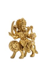 Superfine Goddess Brass Durga Idol on Lion – Ashtabhuja – 4’2″ Inch - Image 3