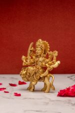 Superfine Goddess Brass Durga Idol on Lion – Ashtabhuja – 4’2″ Inch - Image 8