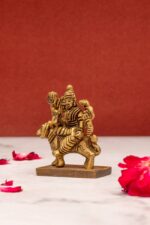 Brass Goddess Durga Idol on Tiger – Miniature – 2’3″ Inch - Image 2