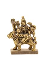 Brass Goddess Durga Idol on Tiger – Miniature – 2’3″ Inch - Image 6